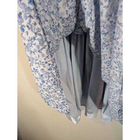 Old Navy Womens Blue Floral Smocked Peasant Dress 2X Fairy Cottagecore Prairie - Picture 6 of 11